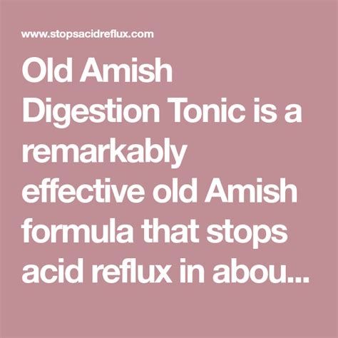 Old Amish Digestion Tonic Instant Relief For Acid Reflux