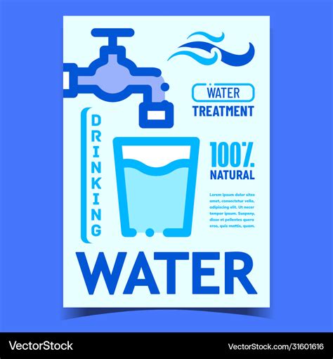 Drinking water creative promotional poster Vector Image