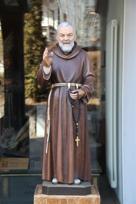 Wooden Statue Of St Padre Pio Of Pietrelcina Ferdinand Stuflesser