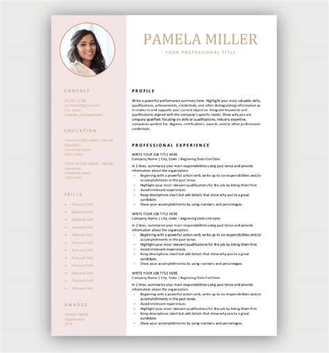 resume template word free download - Warren Anderson