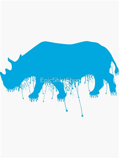 Dripping Rhino Sticker By Epicshirtshop Redbubble