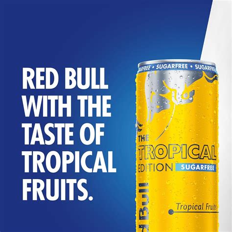 Red Bull Energy Drink Sugar Free Tropical Edition 250 Ml X12 Red Bull Energy Drink Sugar Free