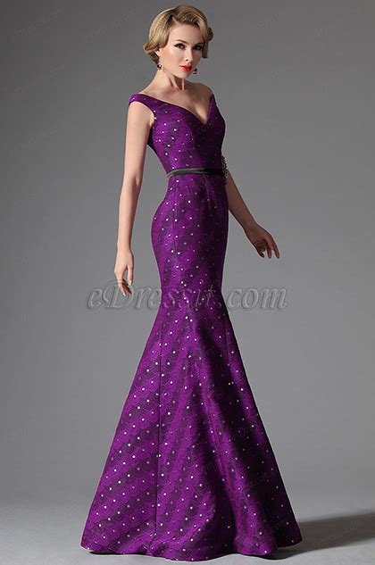 Edressit Off Shoulder Dark Magenta Evening Dress Prom Ball Gown 02146012