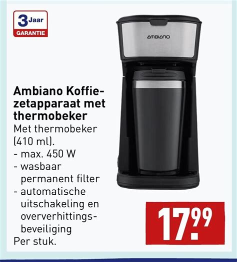 Ambiano Koffie Zetapparaat Met Thermobeker Aanbieding Bij ALDI