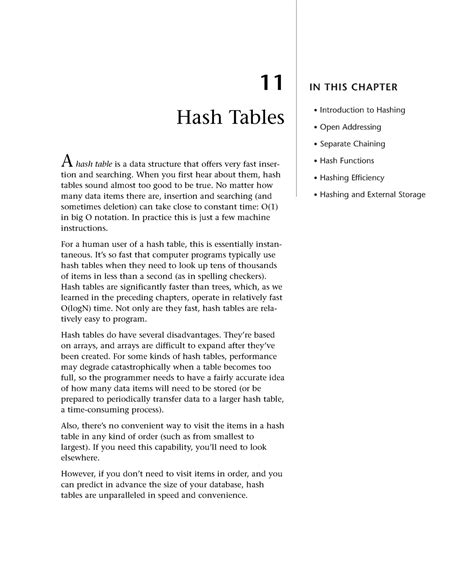 Hash Tables IN THIS CHAPTER Introduction To Hashing Open Addressing