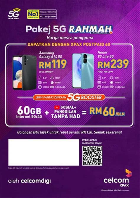 Pakej 5G Rahmah 2023 Celcom DiGi Maxis Umobile Yes Unifi