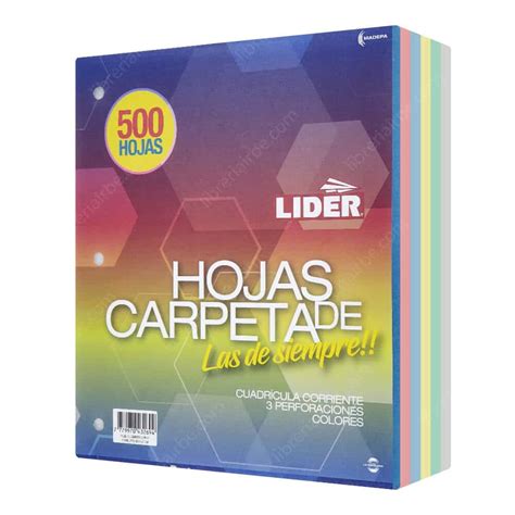 Paquete Hojas De Carpeta De Orificios Con Cuadr Cula Mm Lider