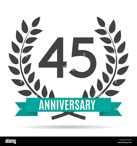 Template 45 Years Anniversary Vector Illustration Stock Vector Image