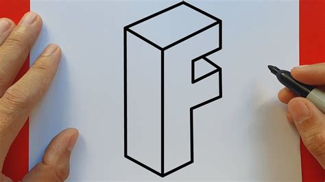 How To Draw 3D Letter F Easy Step By Step Drawing 3D Letter V