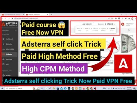 Adsterra Now VPN High CPM Self Click Trick Adsterra Self Click Trick