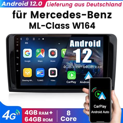 4 64GB ANDROID12 AUTORADIO GPS Navi CARPLAY WIFI DAB Für Mercedes Benz