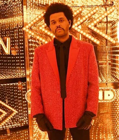 Super Bowl 2021: The Weeknd's Sequins Red Blazer - Hit Jacket