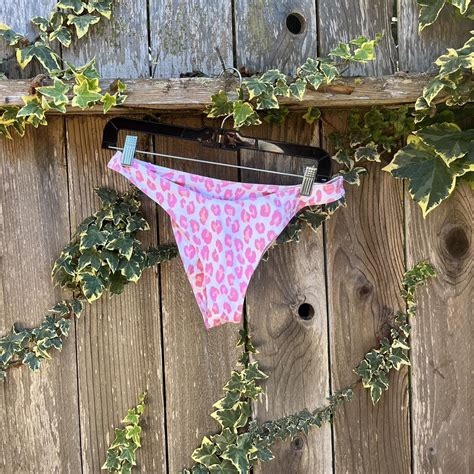 Bamba Swim Pink Leopard Bikini Bottoms Size Depop