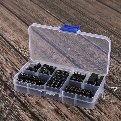 66Pcs Box DIP IC Sockets Solder Type Socket Kit 6 8 14 16 18 20 24 28