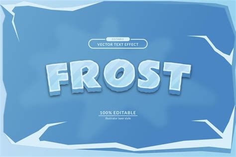 3d Frost Congelado Hielo Efecto De Texto Editable Eps Archivo Vectorial