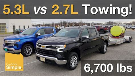 2023 Chevy Silverado 27 Vs 53 Towing Test Does The 4 Cylinder Keep Up Youtube