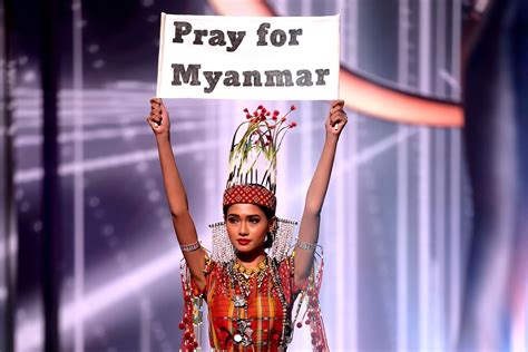 Myanmars Miss Universe Bet Calls Attention To Situation Back Home