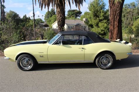 1967 Camaro Convertible Rsss 396 4 Speed Butternut Yellow Cali Car