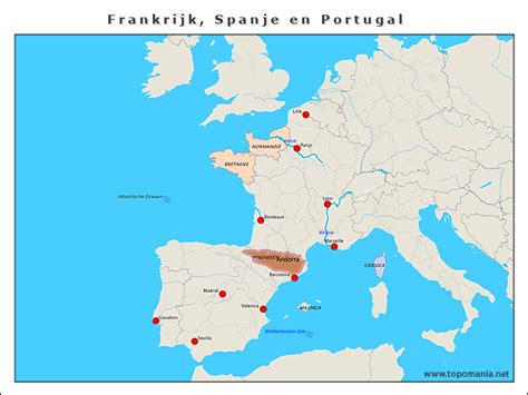 Topografie Frankrijk Spanje En Portugal Topomania Net