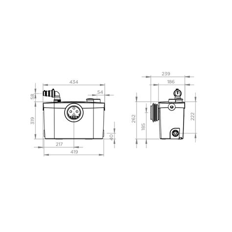 SFA Sanibroy Sanipro XR UP WC Hebeanlage für Stand WC Dusche uniDomo