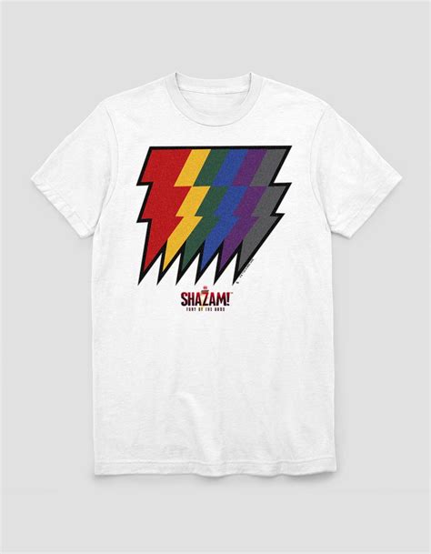 SHAZAM FURY OF THE GODS Rainbow Bolt Unisex Tee WHITE Tillys