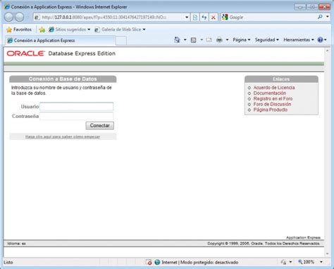 Base De Datos Oracle Database 10g Express Edition Xe