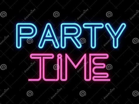 Party Time Neon Sign Stock Illustration Illustration Of Alcohol 50241273