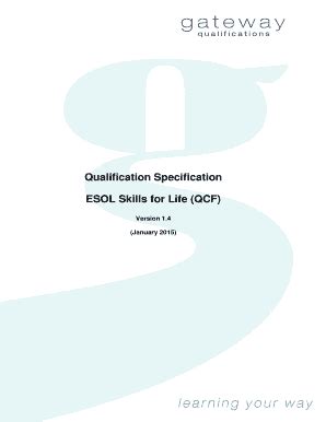 Fillable Online Gatewayqualifications Org Qualification Specification