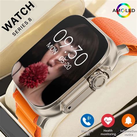 Smartwatch De Tela Amoled Para Homens B Ssola Nfc Apple Watch Iwo Ultra