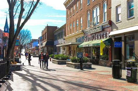 People walking on Pedestrian mall in Winchester, VA