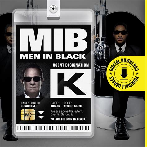 Mib Agent K Men In Black Id Badge Card Halloween Cosplay Costume Name