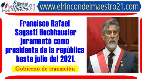 Francisco Rafael Sagasti Hochhausler juramentó como presidente de la