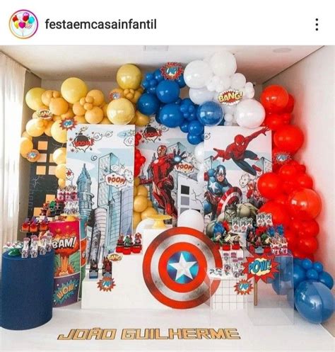 Pin em Festa Super Heróis Decoração vingadores festa infantil