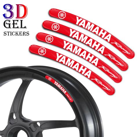 8PCS Lot 3D Gel Motorcycle Wheel Rim Strip Decals Car Sticker For 16