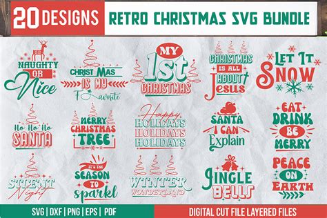 Retro Christmas Svg Bundle Graphic By Svgstudiodesignfiles Creative