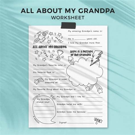 All About Grandpa Fathers Day Printable T Questionnaire Fill In