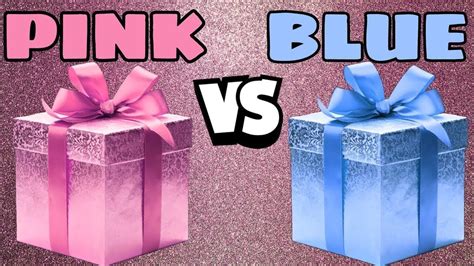 Choose A Gift Box Pink Vs Blue PINK And BLUE Gifts Challenge