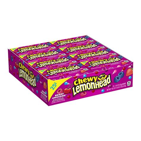 Lemonhead Chewy Berry Awesome 08 Ounce Box Pack Of 24