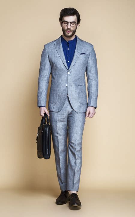 Oxford Grey Linen Checks Suit Sustainable Custom Menswear By A I