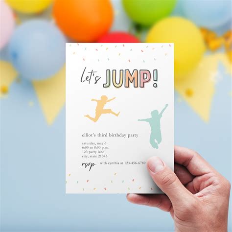 Trampoline Park Birthday Invitation Trampoline Birthday - Etsy