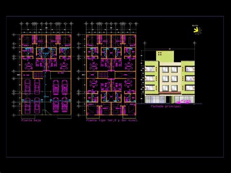 Edificio De Departamentos En Autocad Descargar Cad Kb