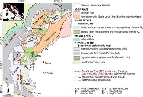 Simplified Tectonic Sketch Map Of The Western Alps Modified After