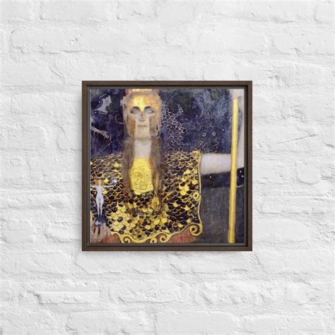 Framed Canvas Gustav Klimt Pallas Athena 1898 Canvas Etsy