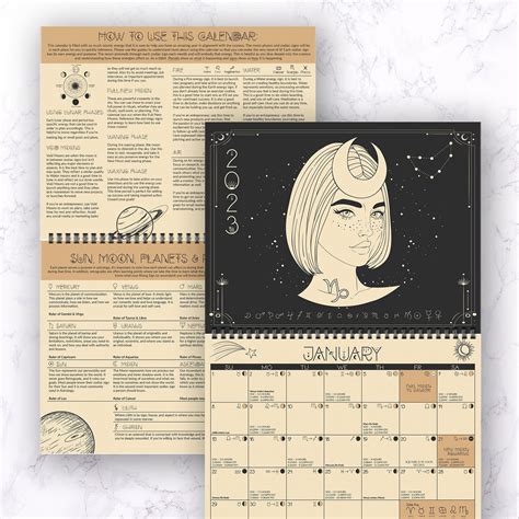 2023 Lunar Calendar 2023 Moon Calendar 2023 Astrology - Etsy | Lunar ...