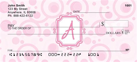 Bubbly Monogram A Personal Checks - PChecks.com