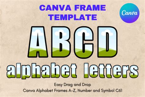 Canva Letters Frame Alphabet Template 61 Graphic By Mellow Template · Creative Fabrica