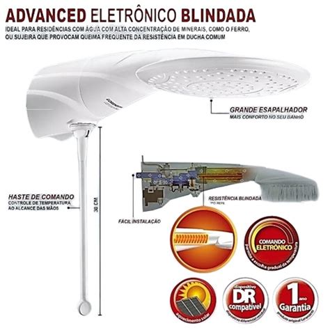 Chuveiro Ducha Lorenzetti Advanced Eletr Nica Blindada Blinducha V