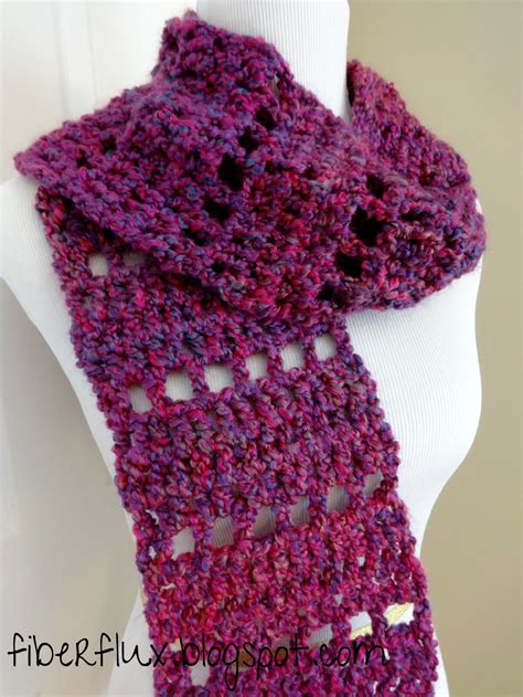 Fiber Flux Free Crochet Pattern Mulberry Scarf