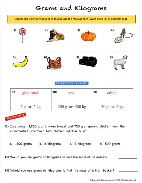 Converting Grams And Kilograms Worksheet Converting Between