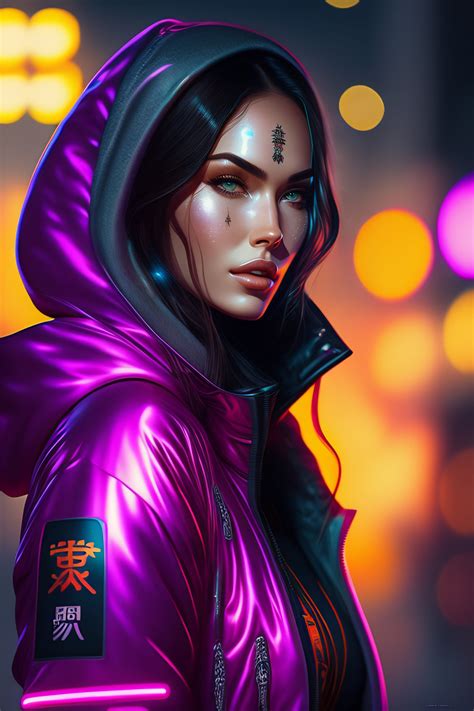 Lexica Detailed Portrait Megan Fox Neon Operator Girl Cyberpunk